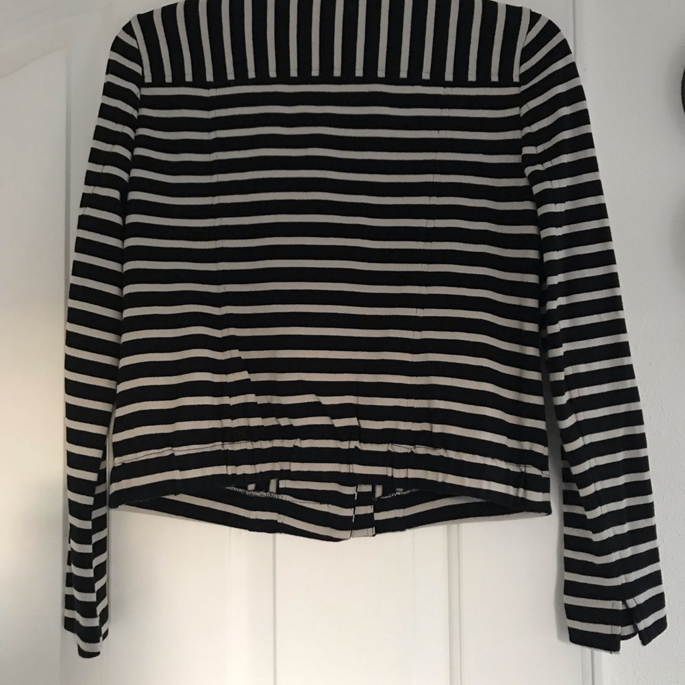Loft Striped moto style sweater jacket - Picture 6 of 7